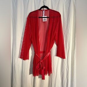 Fenty Elegant Red Sheer Robe